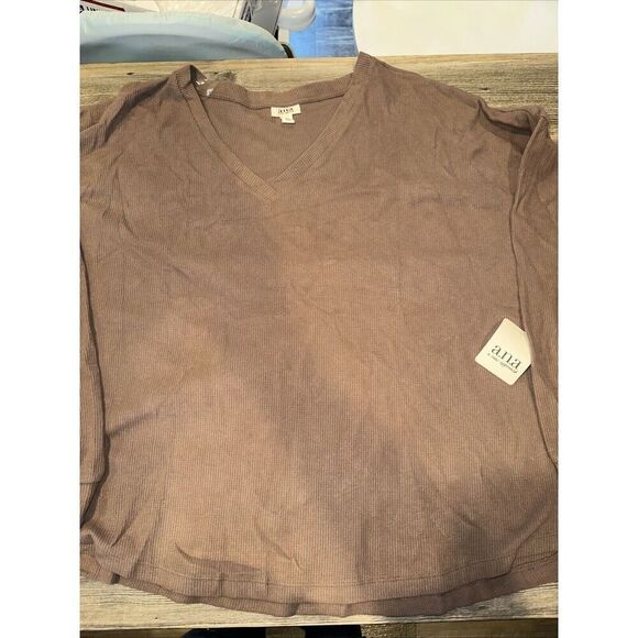 a.n.a Womens Semi Sweet Choc Chip V-Neck Lightweight Top Size 3X. NWT. 10 - Picture 1 of 8